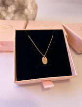 Oval Initial Necklace Rose Gold