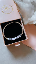 Youth  Beaded Name Bracelet Stirling Silver