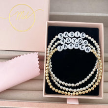 Beaded Name Bracelet Stirling Silver