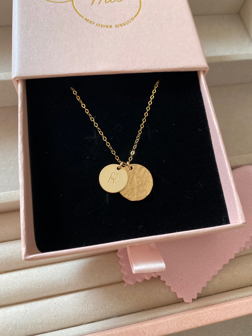 Textured Disc Charm Gold