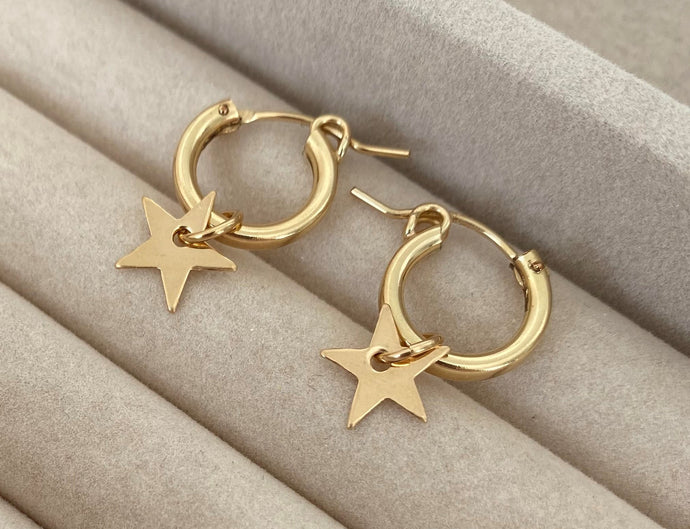 Star Hoops Gold